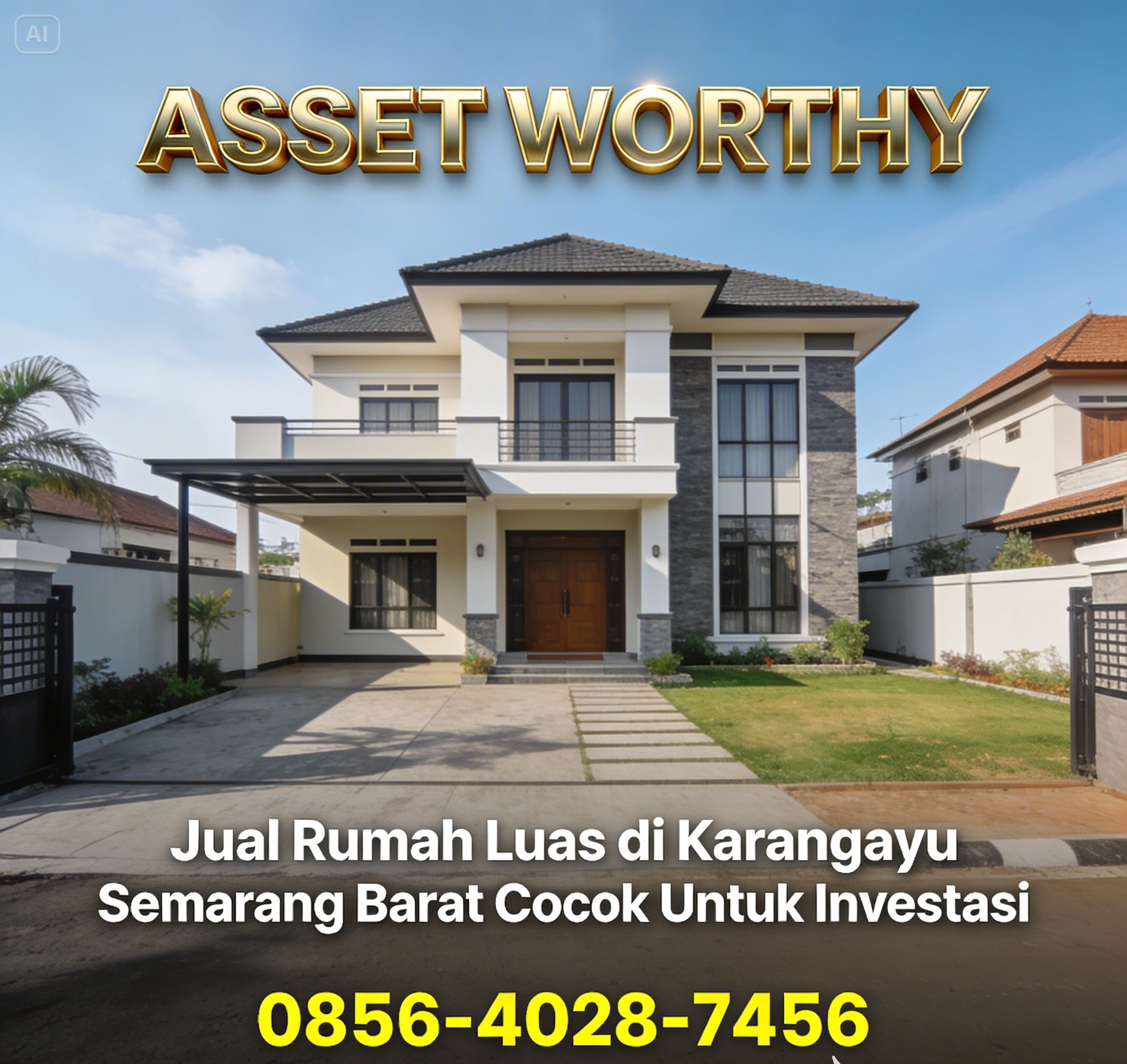Asset Worthy | 0856-4028-7456 Jual Rumah Luas di Karangayu Semarang Barat Cocok Untuk Investasi