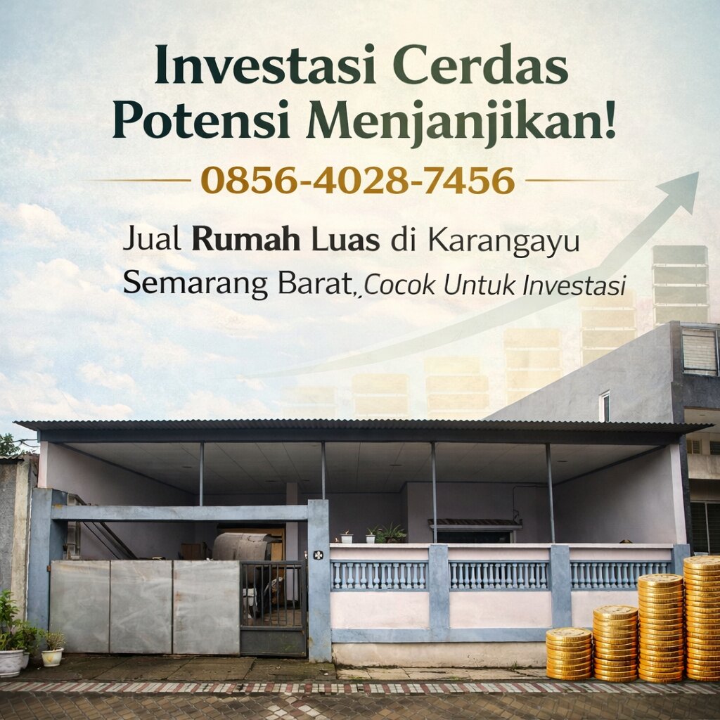 Investasi Cerdas Potensi Menjanjikan! 0856-4028-7456 Jual Rumah Luas di Karangayu Semarang Barat Cocok Untuk Investasi